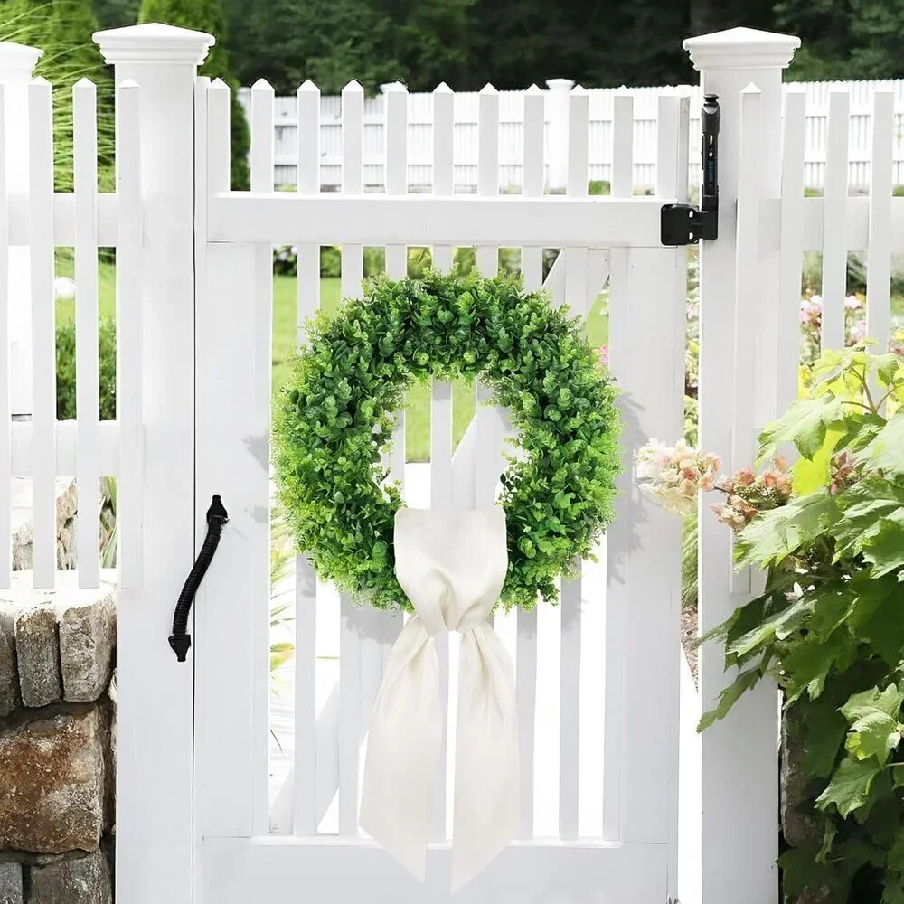20'' Spring Dark Green Boxwood Wreaths Front Door Door Decor Artificial